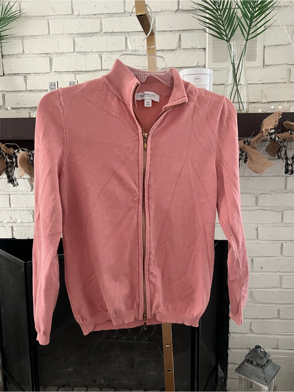 Madison Grey New York Pink Half-Zip Sweater